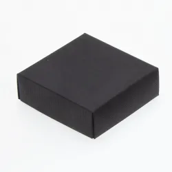 Truffle Box; Black Ribbed Folding Lid